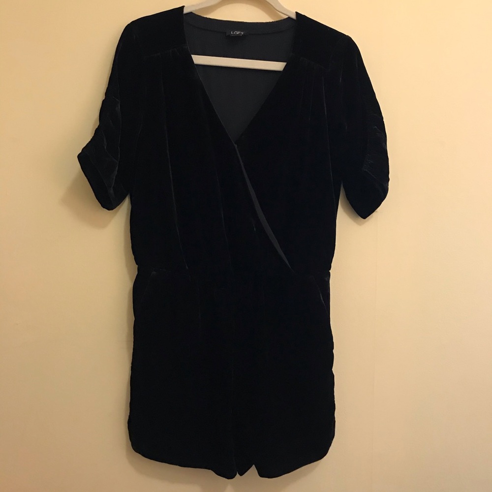 Black velvet romper